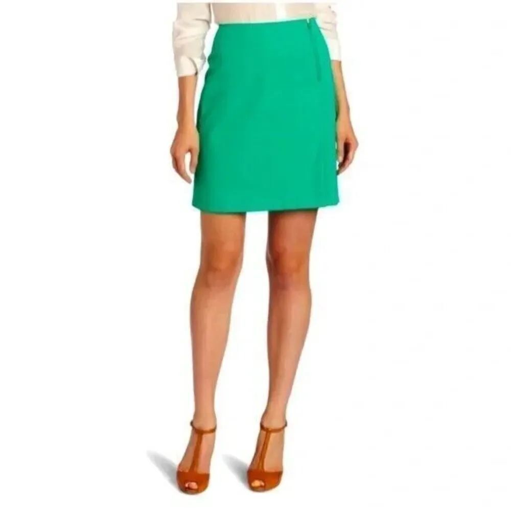 Lilly Pulitzer Arizona Skirt Pleated Slit Front Emerald Green Women's Size 8